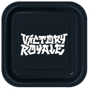 Fortnite 9" 8ct Dinnerware Plates Black/White - 1 of 3