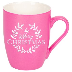 Elanze Designs Merry Christmas Princess Pink 10 ounce New Bone China Coffee Cup Mug - 1 of 4