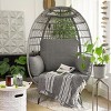 Barton Oversized Wicker Egg Chair Indoor/Outdoor Patio Lounger Seat Cushion Included, Grey - 3 of 4