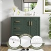 Okak Modern Freestanding Bathroom Vanity with Ceramic Sink Combo,Solid Wood Bathroom Storage Cabinet with 4 Drawers & 2 Doors - 2 of 4