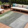 HomeRoots 10' X 14' Fern Green And Gray Abstract Washable Indoor Outdoor Area Rug - 2 of 3
