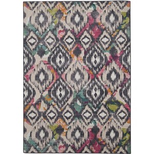 HomeStock Outdoor Washable Grayton Ivory & Charcoal 5' X7', Machine Woven with Printed Designs, Coastal - 1 of 4