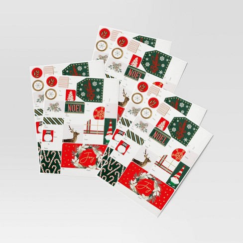 50ct Peel & Stick Christmas Gift Tag Red/black/white - Wondershop™ : Target