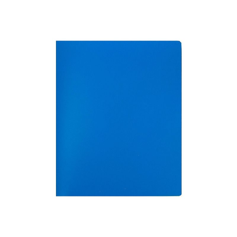 JAM Paper Heavy Duty Plastic Multi-Pocket Folders 4 Pocket Organizer Blue 389MP4BU, 3 of 4