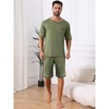INSPIRE CHIC Men's Summer Short Sleeves Crew Neck with Pockets Nightwear Pajama Set - 4 of 4