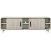 ORRD Mid-Century Modern TV Stand - Light Wood Finish Media Console with Sliding Doors & Black Handles, Tapered Legs - 4 of 4