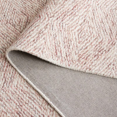 Handmade Rust/Beige Tufted Wool Runner Rug 108" x 27"