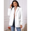 INSPIRE CHIC Women's Faux Fur Winter Open Front Notch Lapel Long Sleeve Fluffy One Button Coat - 4 of 4