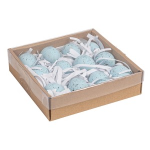 Storied Home Boxed Set of 12 Blue Speckled Ceramic Robin Eggs - 1 of 4