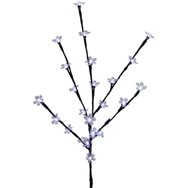 Northlight Set of 3 Pre-Lit Cherry Blossom Artificial Tree Branches, 72 Pure White LED Lights, 4 of 10