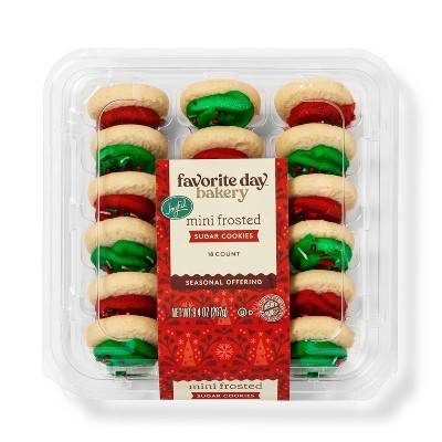 Holiday Red Frosted Mini Cookies - 9.4oz/18ct - Favorite Day™