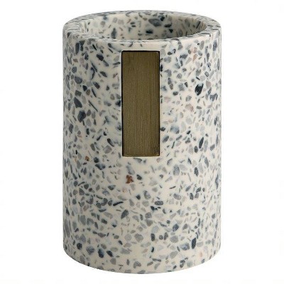 Lerrazzo 4-Piece Grey and Natural Terrazzo Bathroom Set