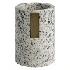 3pc Lerrazzo Lotion Pump/Toothbrush Holder/Tumbler Set Gray/Natural - Allure Home Creations: Resin Bath Ensemble - 3 of 4