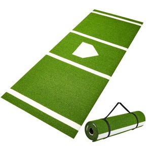 VEVOR Baseball Softball Hitting Batting Mat, 10' x 3.8' Indoor/Outdoor Softball Mat, Lined & Foam Backing Anti-Slip Anti-Fade Softball Training Aid - 1 of 4