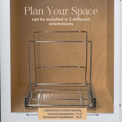 Hold N' Storage HOLDN’ STORAGE Pull Out Trash Can Rack for Kitchen Cabinet, 7 Gallon / 28 Qt Garbage and Recycling Bin Organizer Heavy Duty Chrome Sliding Frame — фото 3
