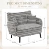 Kumasinova Modern Two-Seater Sofa,Stripe Sofa with Armrest,Pillows,Storage Pockets,Deep-Seated Tufted Backrest Sofa for Bedroom,Apartment,Office - 3 of 4