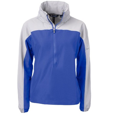 Cutter Buck Charter Eco Knit Recycled Womens Anorak Jacket Tour Blue