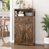 Farmhouse Storage Cabinet with Drawers and Adjustable Shelves, Freestanding Kitchen Pantry Storage Cabinet - 2 of 4