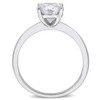 EVERLY JEWELRY | Sterling Silver 2 CT DEW Oval-cut Created White Moissanite Solitaire Engagement Ring - 3 of 4
