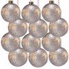 YOOCOZZ Shining Household Christmas Decoration 12 Set, 3" Silver XmasTree Ball Ornaments, Eye-catching Glass Party Decorative Hanging - 2 of 4