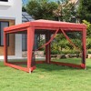 vidaXL Red Party Tent with 4 Mesh Sidewalls, Heavy-Duty Iron Frame, UV and Water-Resistant Roof, Ideal for Outdoor Gatherings and Events - 2 of 4