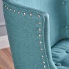 Vynxaria Contemporary Fabric Occasional Chair with Nailhead Trim & Button Tufting - 2 of 4