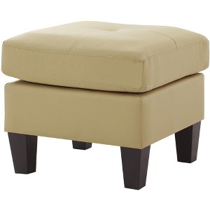 Passion Furniture Newbury Faux Leather Upholstered Ottoman - 1 of 3