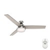 Hunter 60" Sentinel Brushed Nickel Lighted Ceiling Fan with Grey Walnut Blades - Modern Design, WhisperQuiet Motor - 3 of 4
