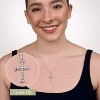 GILDED 1/10 CTTW Lab Grown Diamond Cross Pendant in Sterling Silver, 18 Inch Chain - 3 of 4