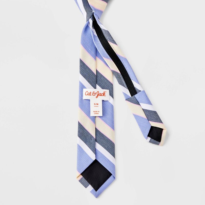 Boys' Woven Zip Necktie with Stripe - Cat & Jack™ Blue, 3 of 7