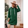 Coolmee Women's Oversized Hoodies Dress Casual Pullover Long Sleeve Split Hem Drawstring Hooded Sweatshirts Dress With Pocket - 2 of 4