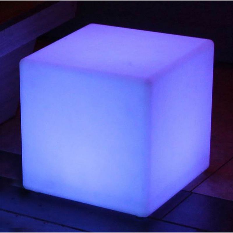 Main Access Color Changing LED Light Plastic Waterproof Cube Seat with 4 Lighting Modes, 16 Color Options, and Remote Control for Poolsides (2 Pack), 4 of 7