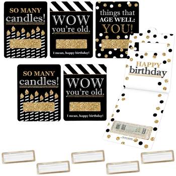 Big Dot of Happiness Adult Happy Birthday - Gold - DIY Assorted Birthday Cash Holder Gift - Funny Money Cards - Set of 6