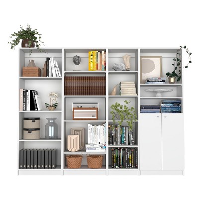NicBex 3 Piece Bookcase Set Storage Cabinet Bookshelf with 14/15/19 Shelves for Living Room and Bedroom