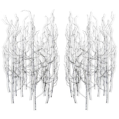 StyleCraft Set of 2 Metal Winterland Tree Branch Wall Arts Gray: Iron Abstract Vertical Decor with Mounting Hardware