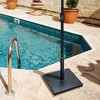 Aoodor 39 lb Outdoor Patio Umbrella Base, Heavy Duty Square Concrete Umbrella Stand, Market Umbrella Pole Stand for Deck, Poolside, Balcony-Black - 2 of 4