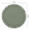 REGALWOVEN Rustic Tassel Rattan Round Wipe Clean Placemats 15 x 15 Inch 6 Pcs - 3 of 4