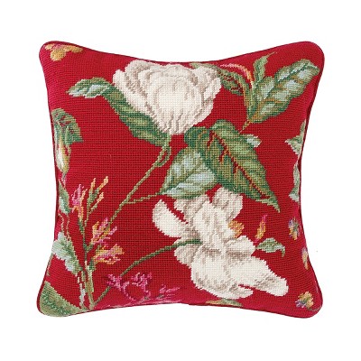 C&F Home 14" x 14" Double Magnolia Needlepoint Pillow