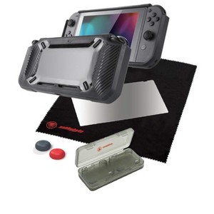 Snakebyte Tough Kit - Accessory Set Including Rubber Hard Case H9 Glass Protector Cleaning Cloth Thumb Grips Game Hard Case for Nintendo Switch - 1 of 4