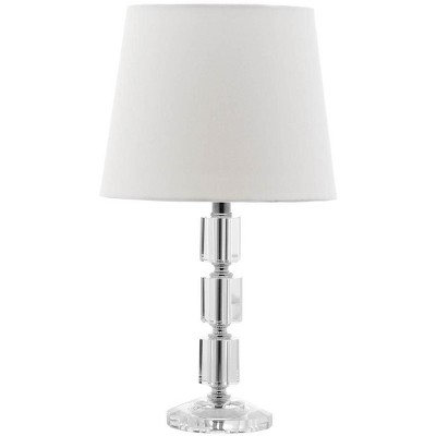 Erin Crystal Cube Table Lamp Set - Clear & Off-White