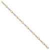 Black Bow Jewelry 14k Yellow and White Gold 4mm Two Tone Link Chain Bracelet, 7.5 Inch - 2 of 4