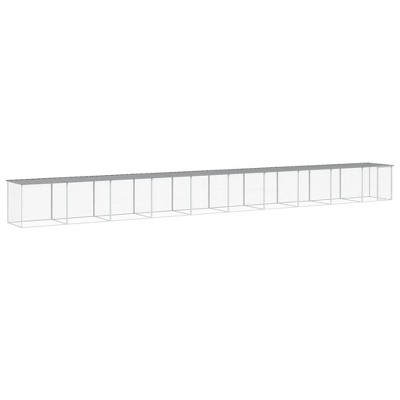 vidaXL Chicken Cage Light grey Galvanized steel Large Animal House