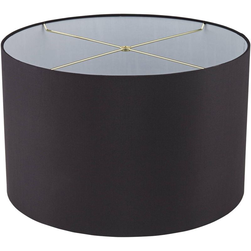 Springcrest Set of 2 Hardback Drum Lamp Shades Black Large 19" Top x 19" Bottom x 12" High Spider Replacement Harp Finial Fitting, 4 of 8