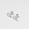 Girl's Cubic Zirconia Letter Initial Screw Back Sterling Silver Earrings - In Season Jewelry - 4 of 4