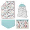 Sweet Jojo Designs Girl Baby Crib Bedding Set - Feather Collection Blue, Pink and White 4pc - image 2 of 4