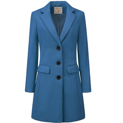 INSPIRE CHIC Women's Notched Lapel Single Breasted Outwear Fall coat