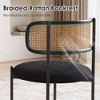 Okak Set of 2/4 Upholstered Rattan Back Round Dining Chair with Metal Legs,Armless Accent Dining Chairs for Dining Room,Kitchen - 4 of 4