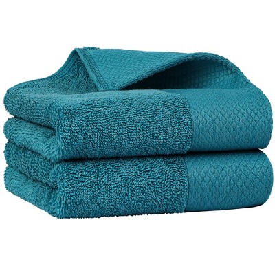 Dark teal hand online towels