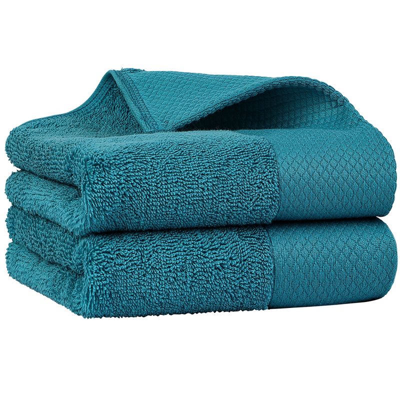 PiccoCasa 100% Cotton Hand Towels Face Towel Set Highly Absorbent Hand Towel 2 Pcs, 1 of 8