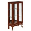 PDTEND 3-Tier Curio Display Storage Cabinet with Glass Doors, Adjustable Shelves & Mirrored Back - 2 of 4